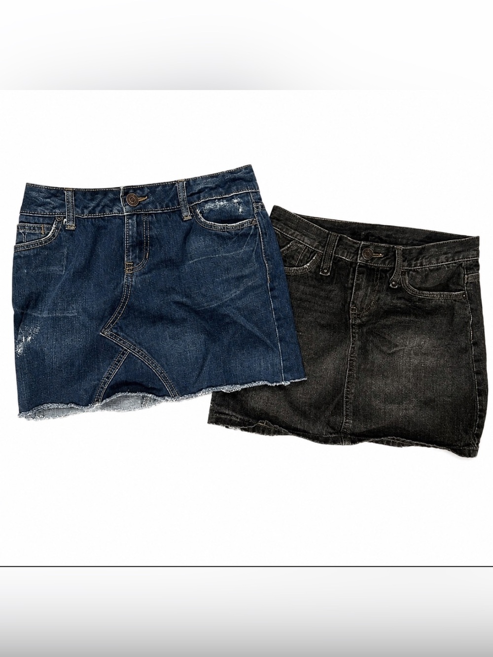 Sold together- GAP Blue Denim Skirt and black and grey GAP, denim skirt.
